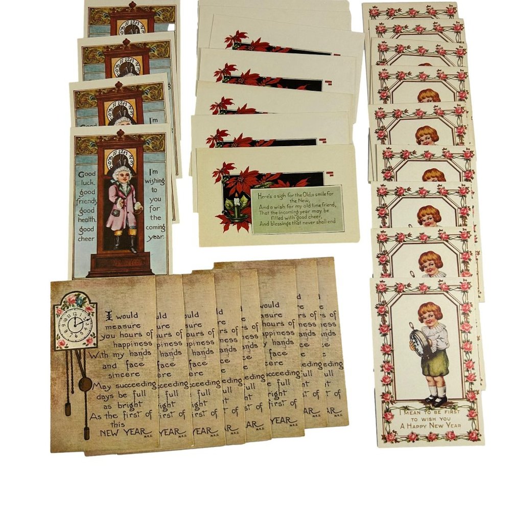 Popular Products Vintage Inspired Postcard Unused Lot of 28 Happy New Year
